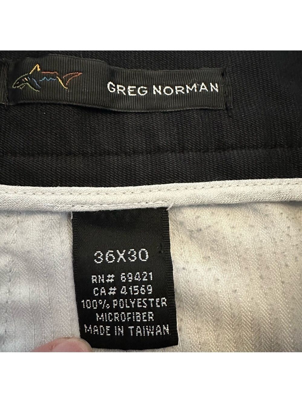 Greg Norman Black Straight Leg Polyester Men’s Dress Pants Size 36 x 30 - Picture 7 of 10